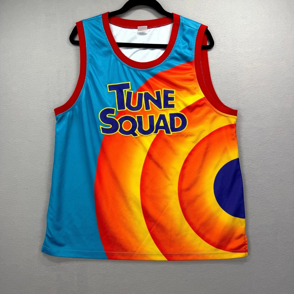 Space Jam A New Legacy Tune Squad Tank Top Mens XL Orange Blue Basketball Jersey
